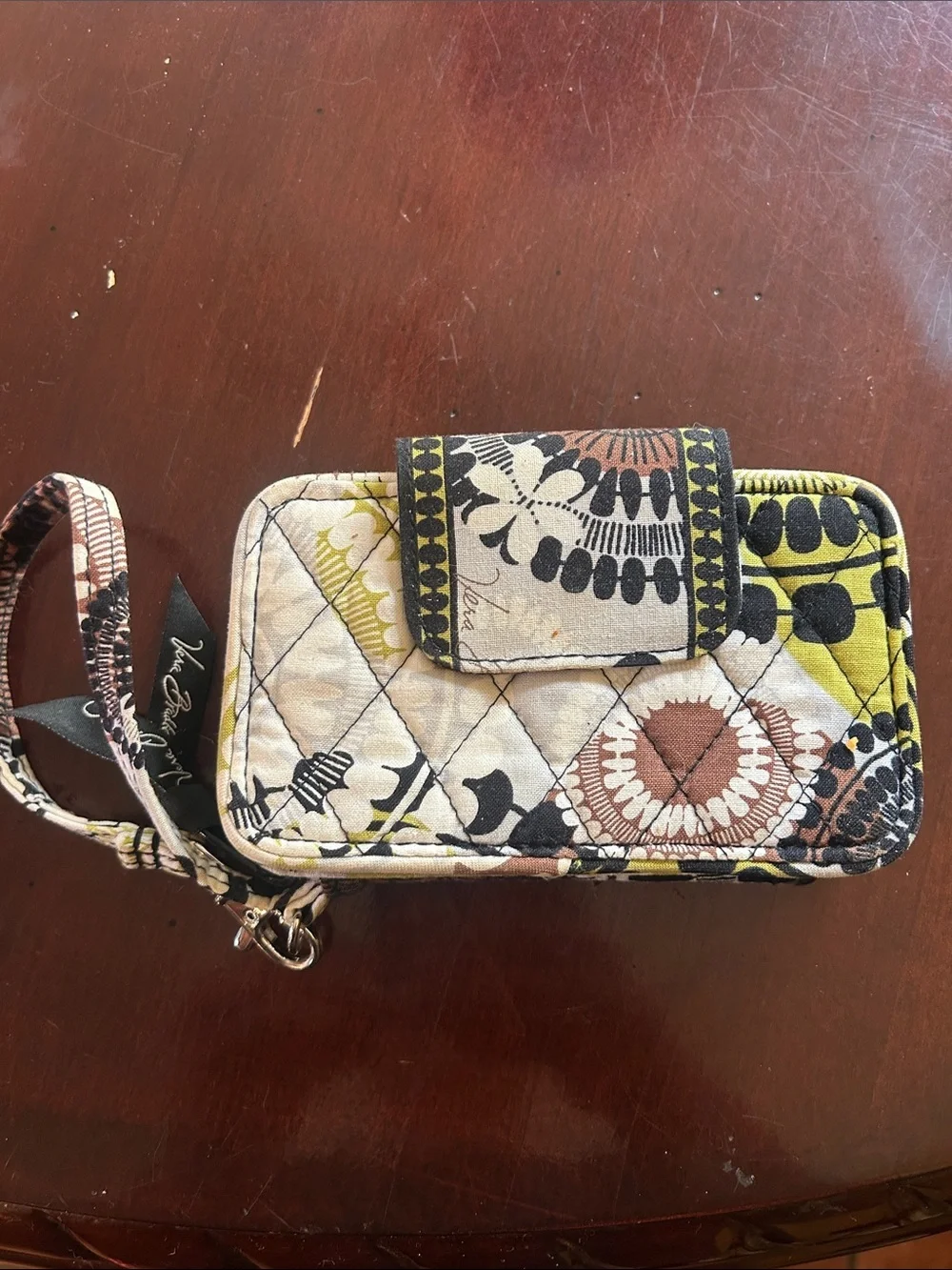 Vera Bradley Quilted Floral Wristlet in Neutral Multi